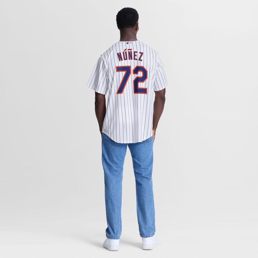 New York Mets Dedniel Núñez White Home Replica Baseball Jersey | MLB Baseball Jersey