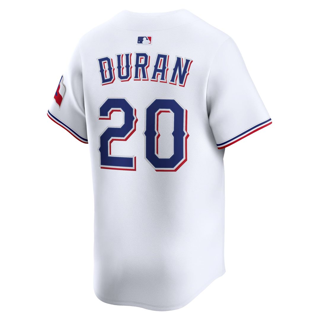 Texas Rangers Ezequiel Duran White Home Limited Baseball Jersey | MLB Baseball Jersey