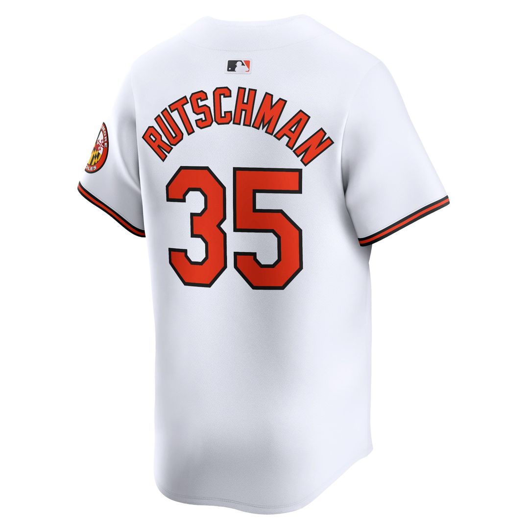 Baltimore Orioles Adley Rutschman White Home Limited Baseball Jersey | MLB Baseball Jersey