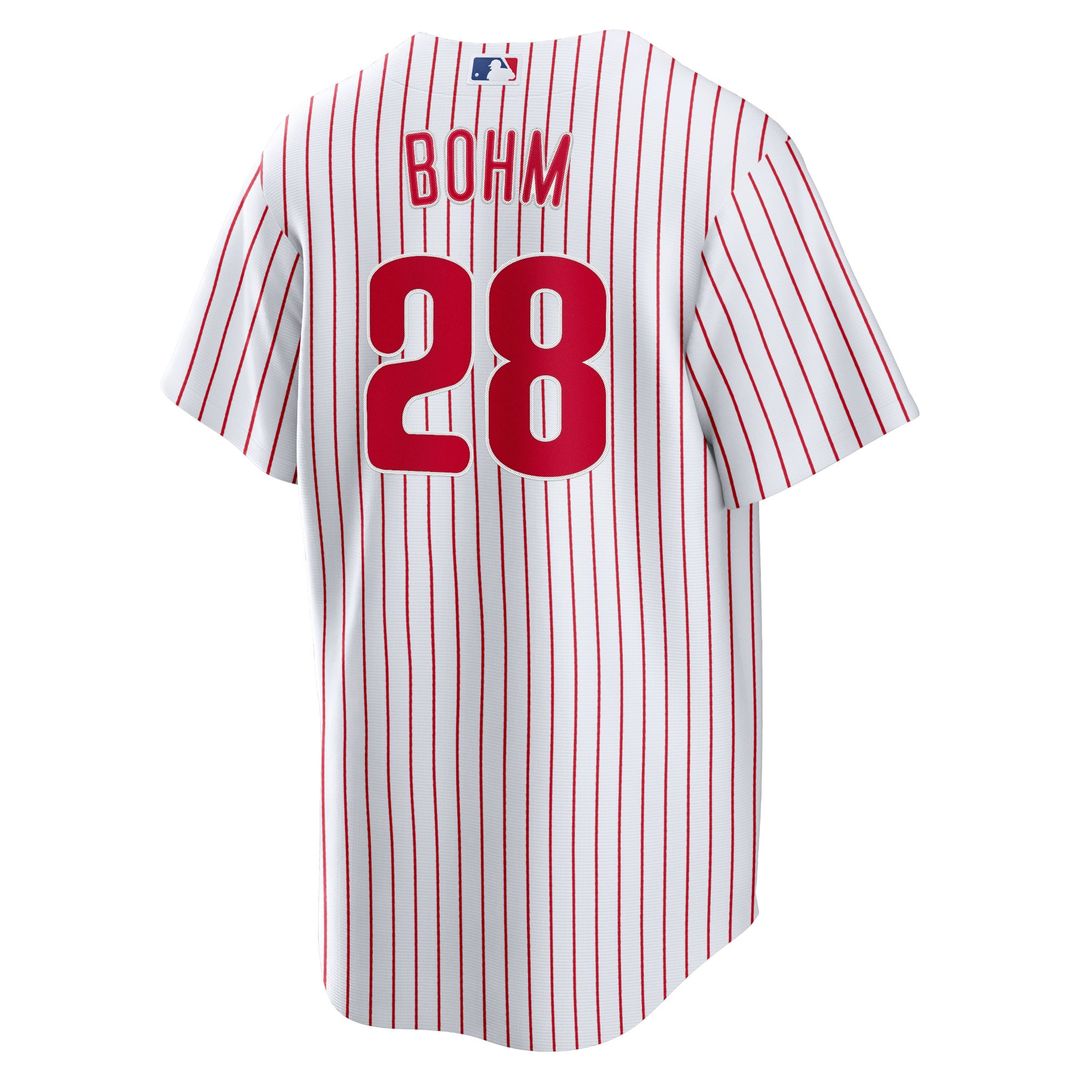 Philadelphia Phillies Alec Bohm White Replica Baseball Jersey | MLB Baseball Jersey