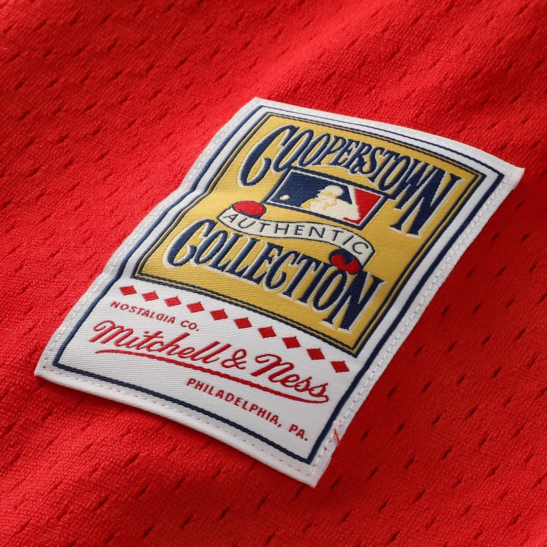 Philadelphia Phillies Jimmy Rollins Red Cooperstown Mesh Batting Practice Button-Up Baseball Jersey | MLB Baseball Jersey
