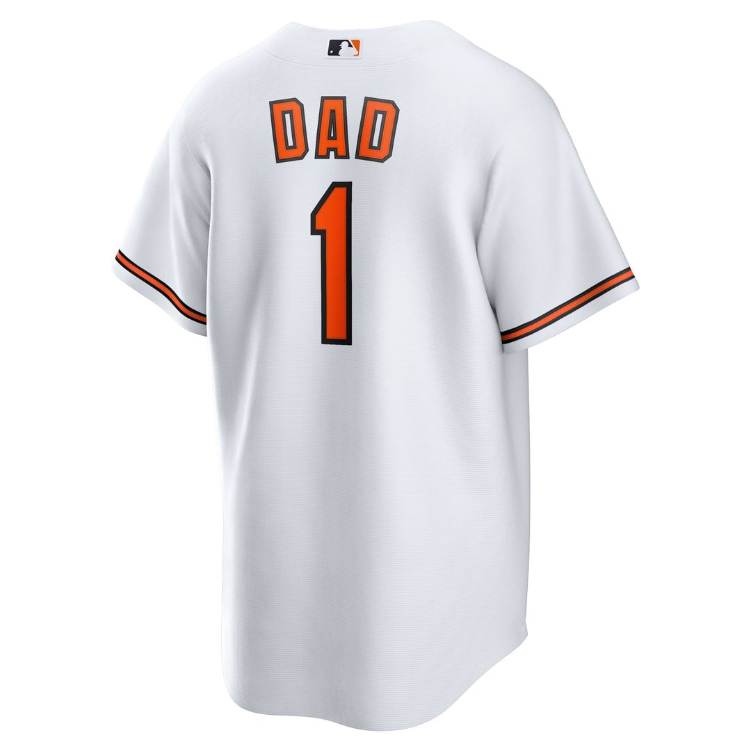 Baltimore Orioles White #1 Dad Home Replica Baseball Jersey | MLB Baseball Jersey