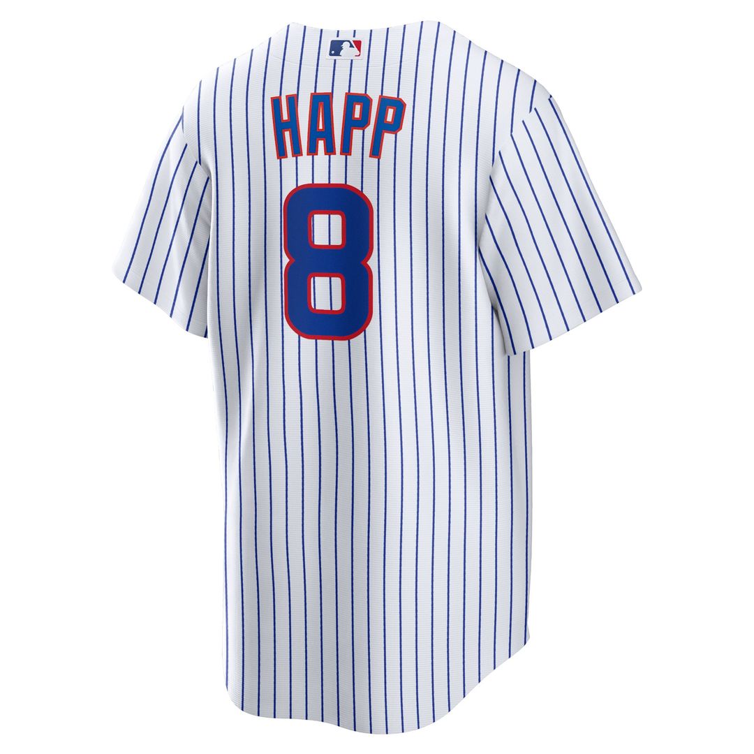 Chicago Cubs Ian Happ White Home Replica Baseball Jersey | MLB Baseball Jersey