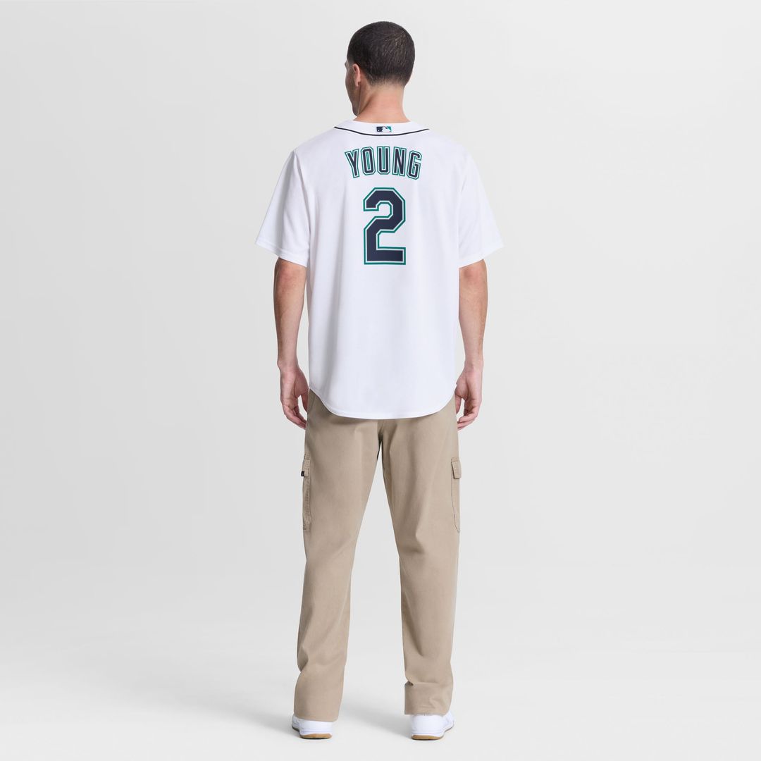 Seattle Mariners Cole Young White Home Replica Baseball Jersey | MLB Baseball Jersey