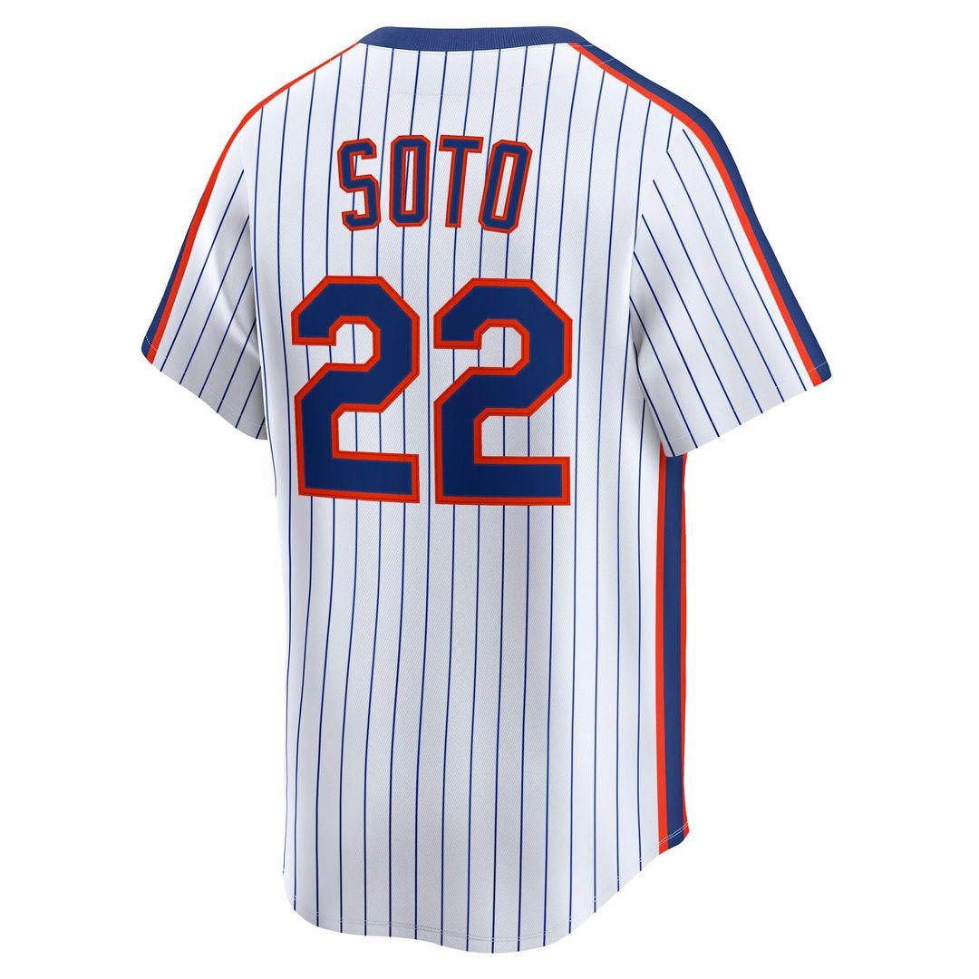 New York Mets Juan Soto White Cooperstown Collection Limited 40th Anniversary Baseball Jersey | MLB Baseball Jersey