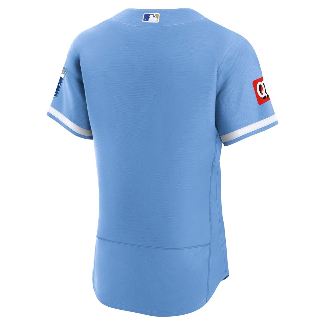 Kansas City Royals Light Blue Alternate Sponsor Patch Authentic Baseball Jersey | MLB Baseball Jersey