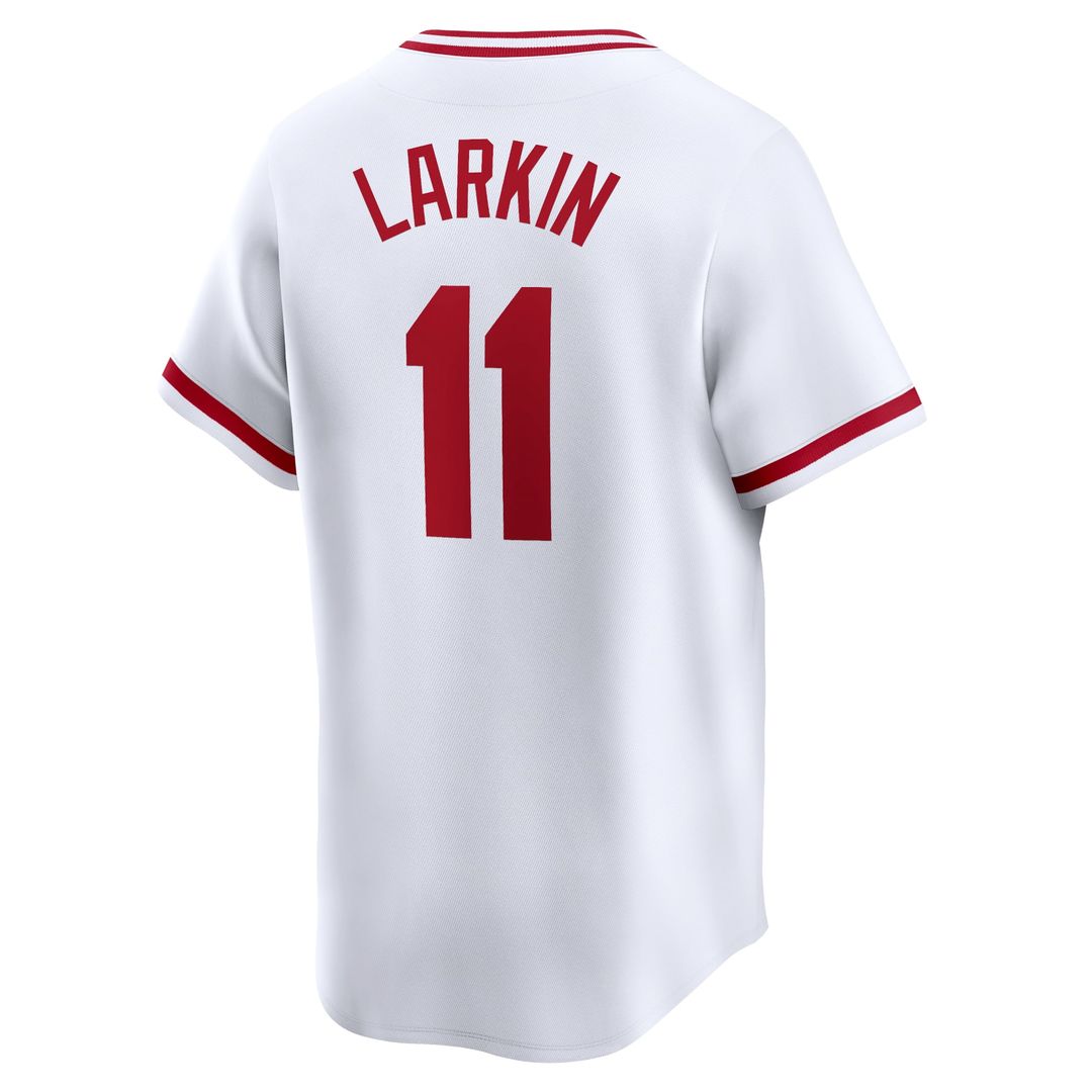 Cincinnati Reds Barry Larkin White Throwback Cooperstown Limited Baseball Jersey | MLB Baseball Jersey