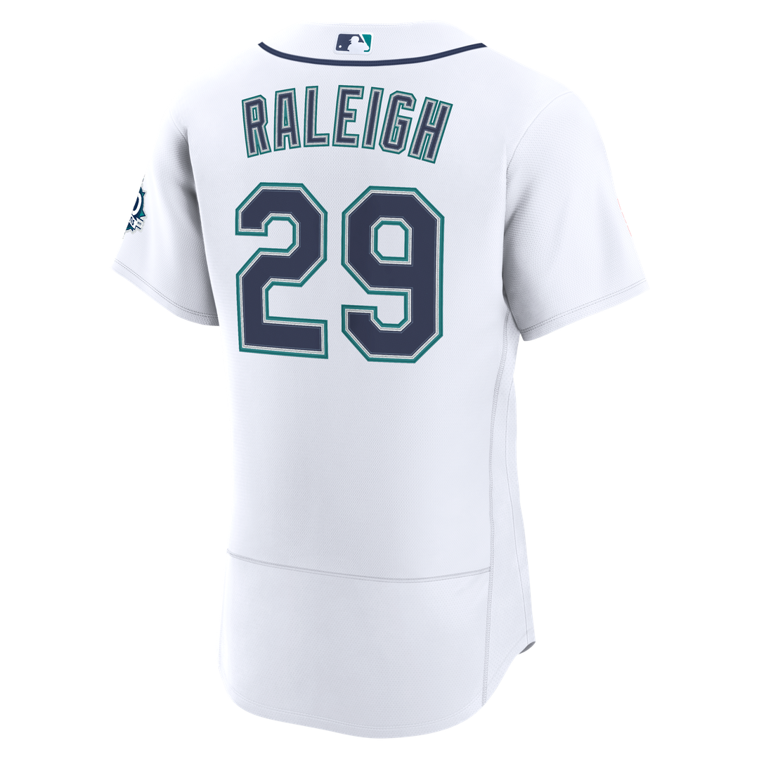 Seattle Mariners Cal Raleigh White Home 50th Season Authentic Baseball Jersey | MLB Baseball Jersey