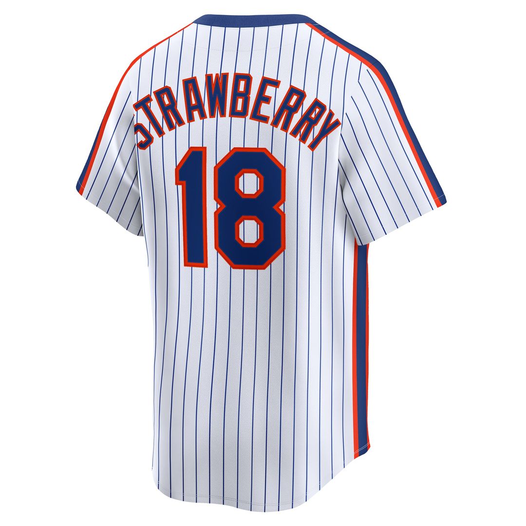 New York Mets Darryl Strawberry White Throwback Cooperstown Collection Limited Baseball Jersey | MLB Baseball Jersey