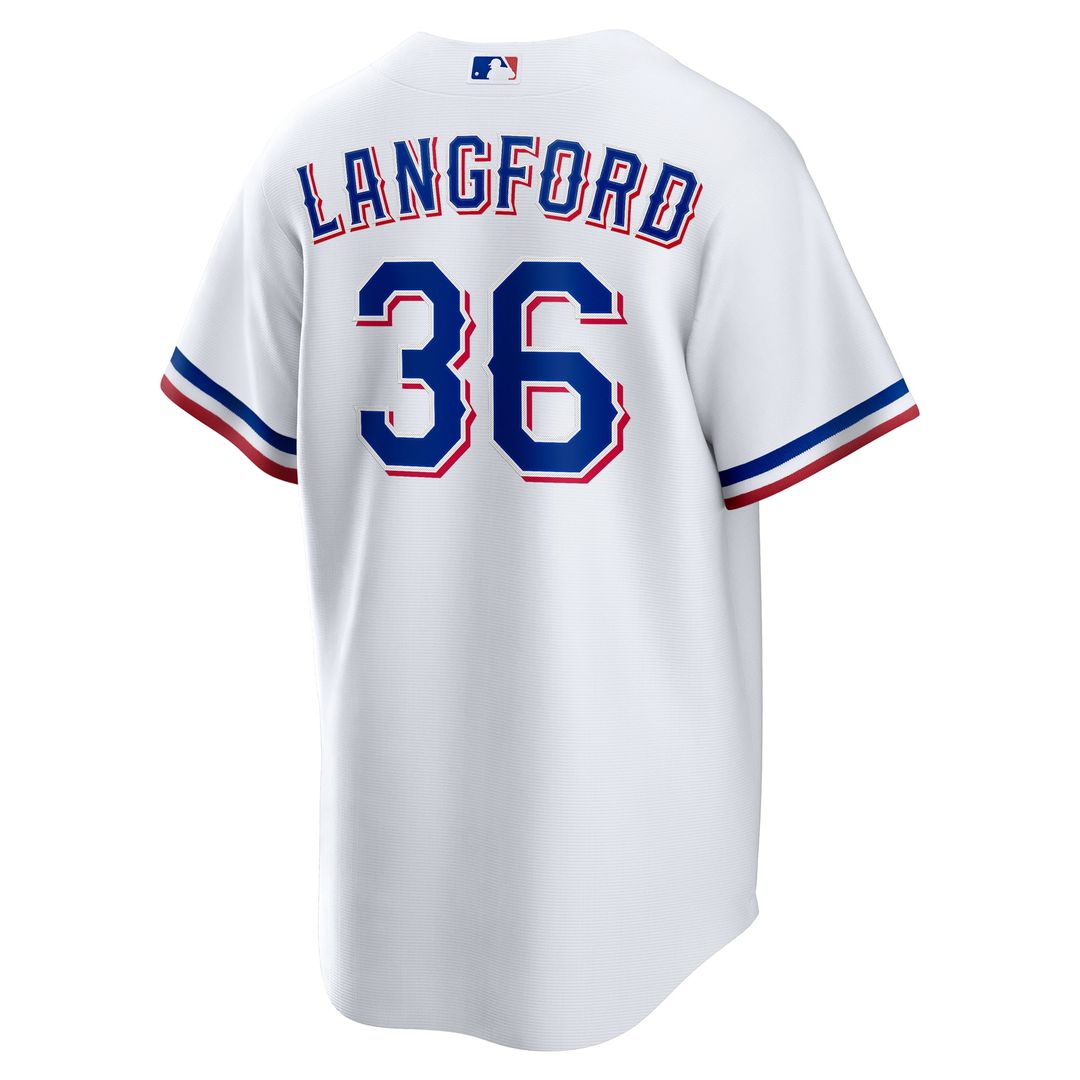 Texas Rangers Wyatt Langford White Home Replica Baseball Jersey | MLB Baseball Jersey