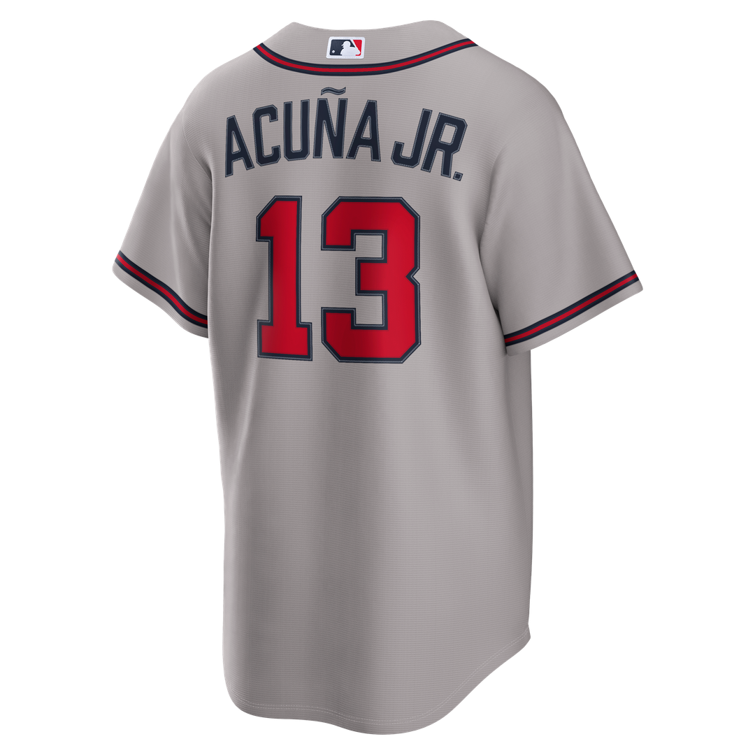 Atlanta Braves Ronald Acuña Jr. Gray Road Replica Baseball Jersey | MLB Baseball Jersey