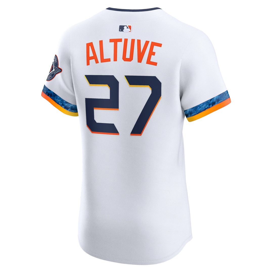 Houston Astros Jose Altuve White 2025 City Connect Elite Baseball Jersey | MLB Baseball Jersey