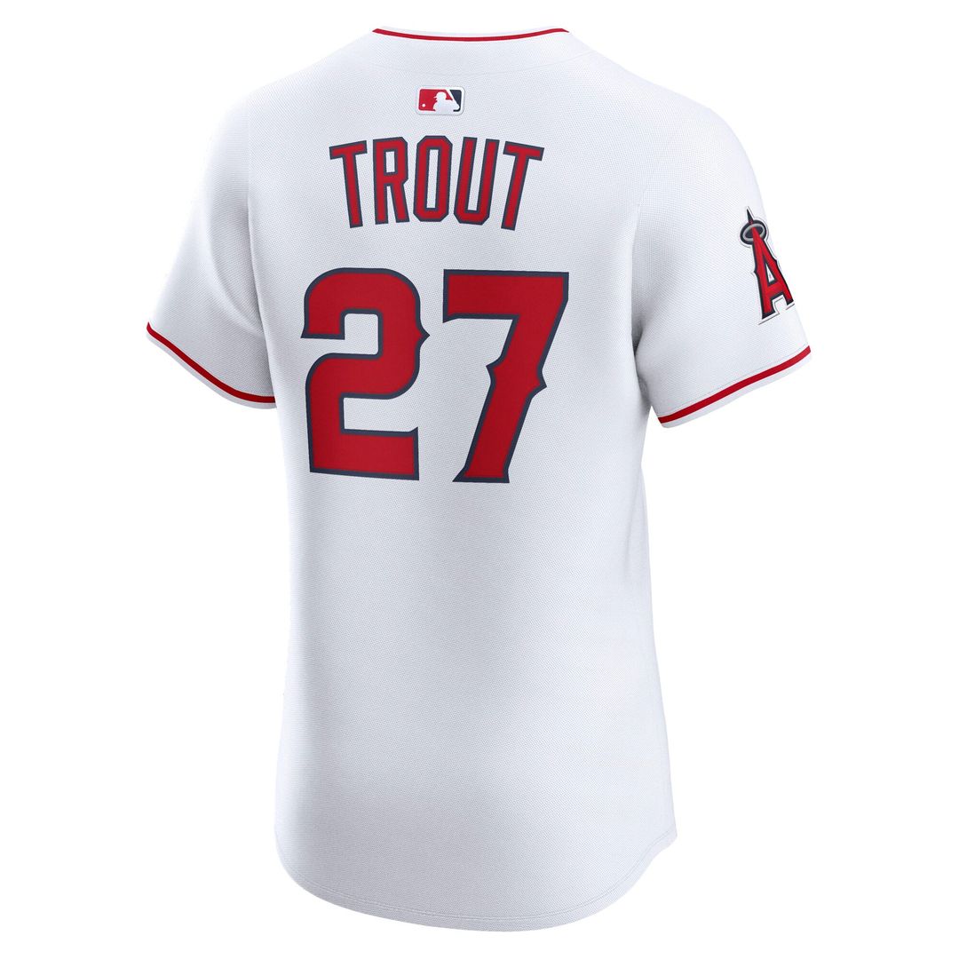 Los Angeles Angels Mike Trout White Home Elite Baseball Jersey | MLB Baseball Jersey