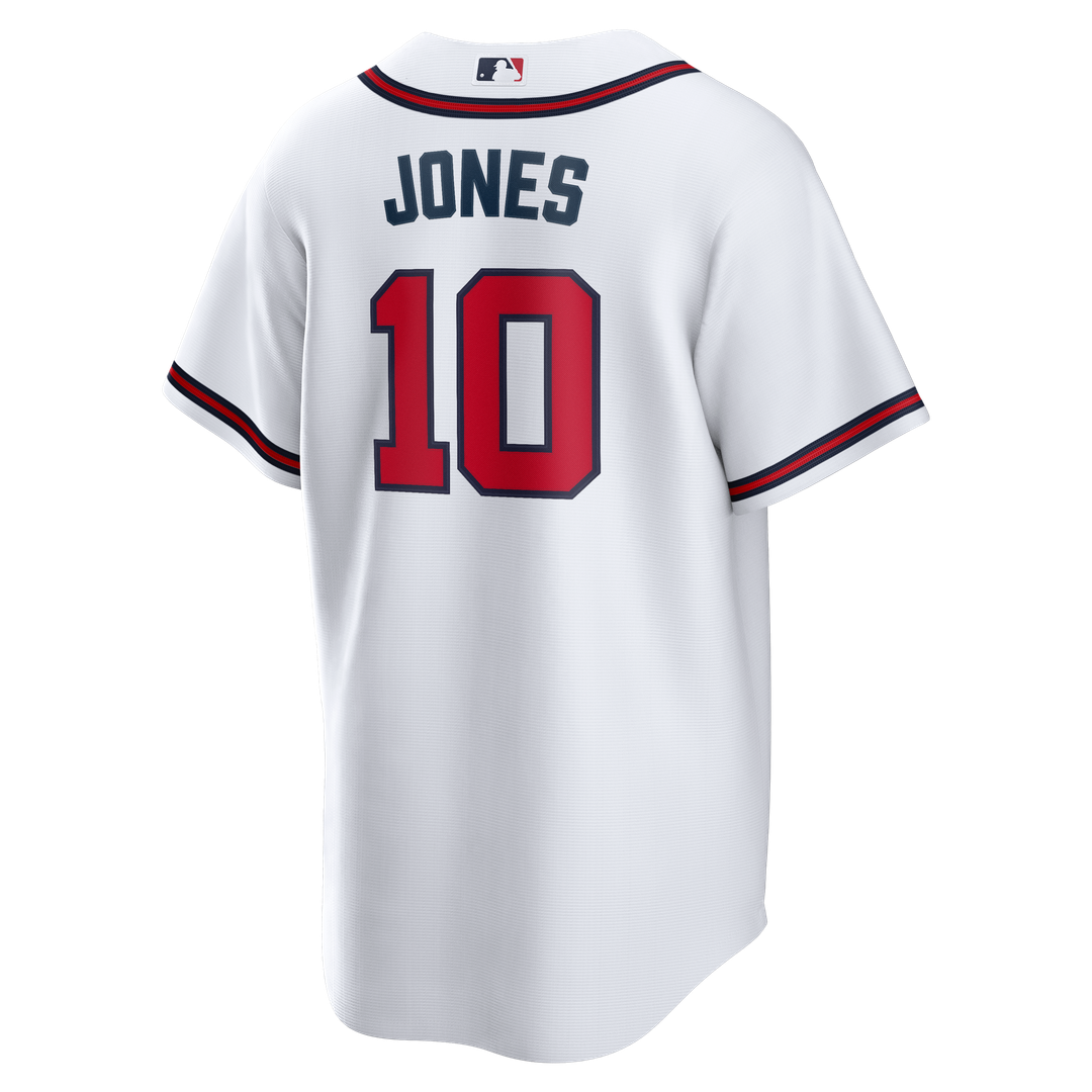 Atlanta Braves Chipper Jones White Home Retired Player Replica Baseball Jersey | MLB Baseball Jersey