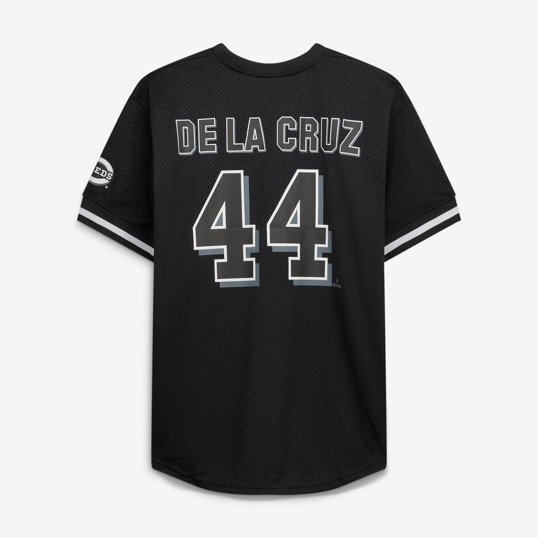 Cincinnati Reds Elly De La Cruz Black/White Big & Tall Heavyweight Mesh Baseball Jersey | MLB Baseball Jersey