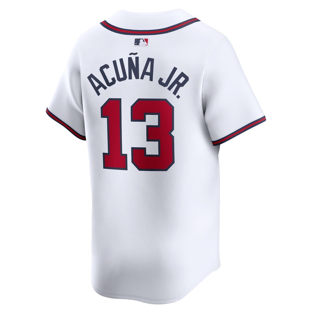 Atlanta Braves Ronald Acuña Jr. White Home Limited Baseball Jersey | MLB Baseball Jersey