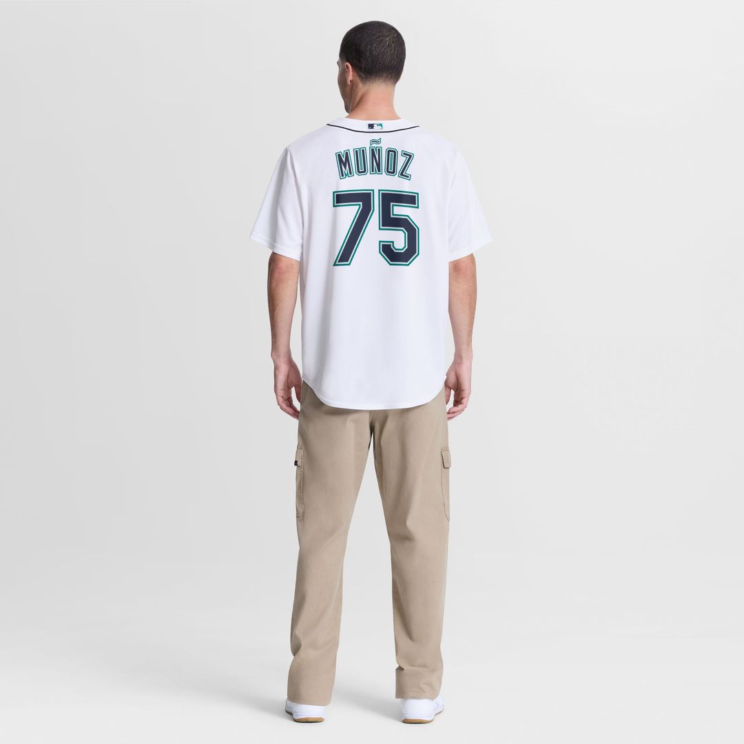 Seattle Mariners Andrés Muñoz White Home Replica Baseball Jersey | MLB Baseball Jersey