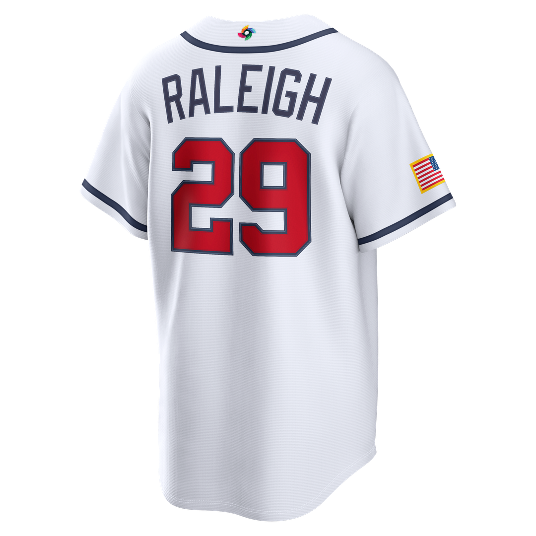 USA Baseball Cal Raleigh White 2026 World Baseball Classic Home Stadium Baseball Jersey | MLB Baseball Jersey
