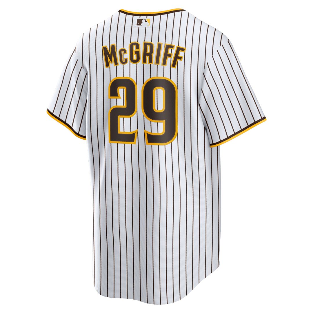 San Diego Padres Fred McGriff White Home Retired Player Replica Baseball Jersey | MLB Baseball Jersey