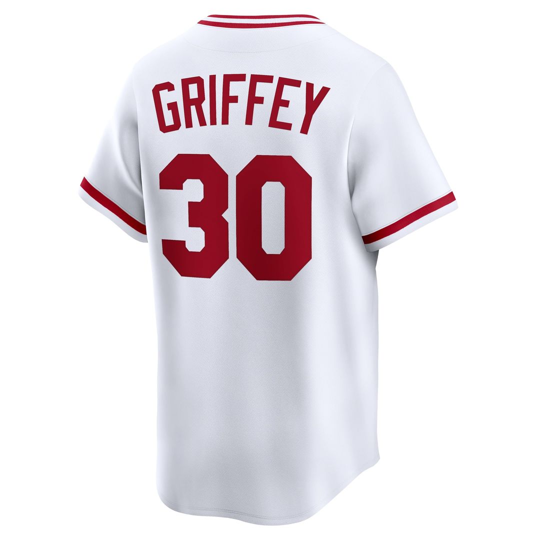Cincinnati Reds Ken Griffey White Throwback Cooperstown Collection Limited Baseball Jersey | MLB Baseball Jersey