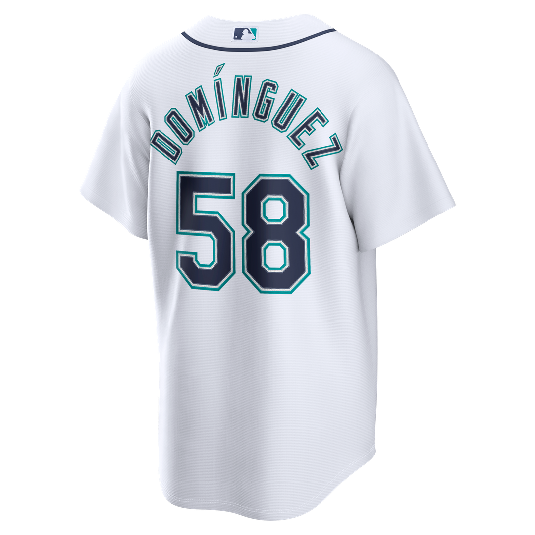 Seattle Mariners Seranthony Domínguez White Home Replica Baseball Jersey | MLB Baseball Jersey