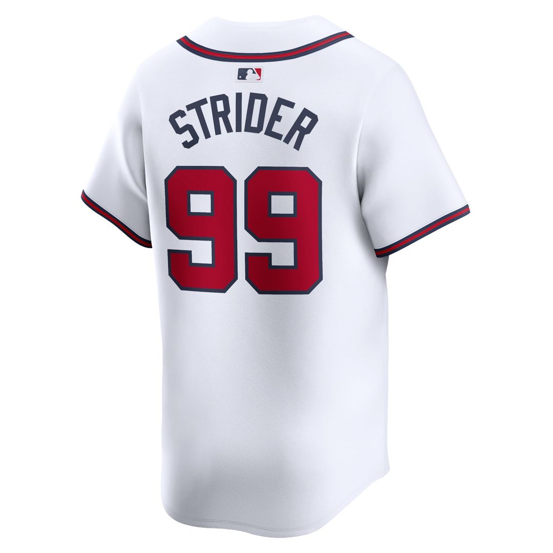 Atlanta Braves Spencer Strider White Home Limited Baseball Jersey | MLB Baseball Jersey
