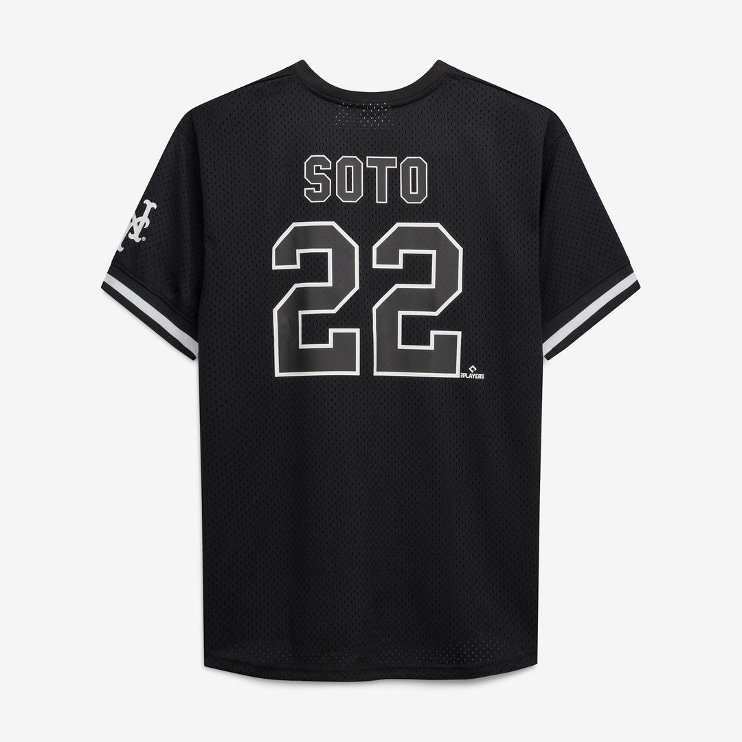 New York Mets Juan Soto Black/White Big & Tall Heavyweight Mesh Baseball Jersey | MLB Baseball Jersey