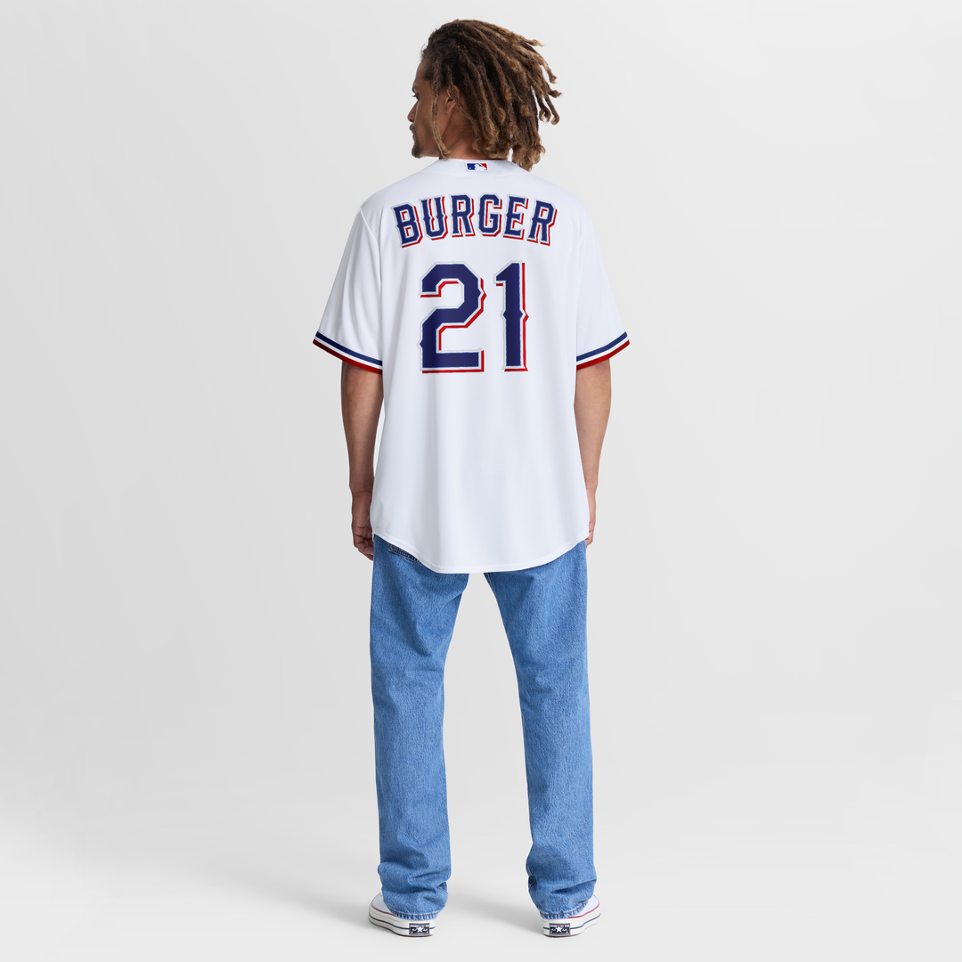 Texas Rangers Jake Burger White Home Replica Baseball Jersey | MLB Baseball Jersey