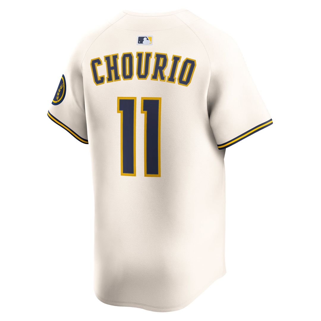 Milwaukee Brewers Jackson Chourio Cream Home Limited Baseball Jersey | MLB Baseball Jersey