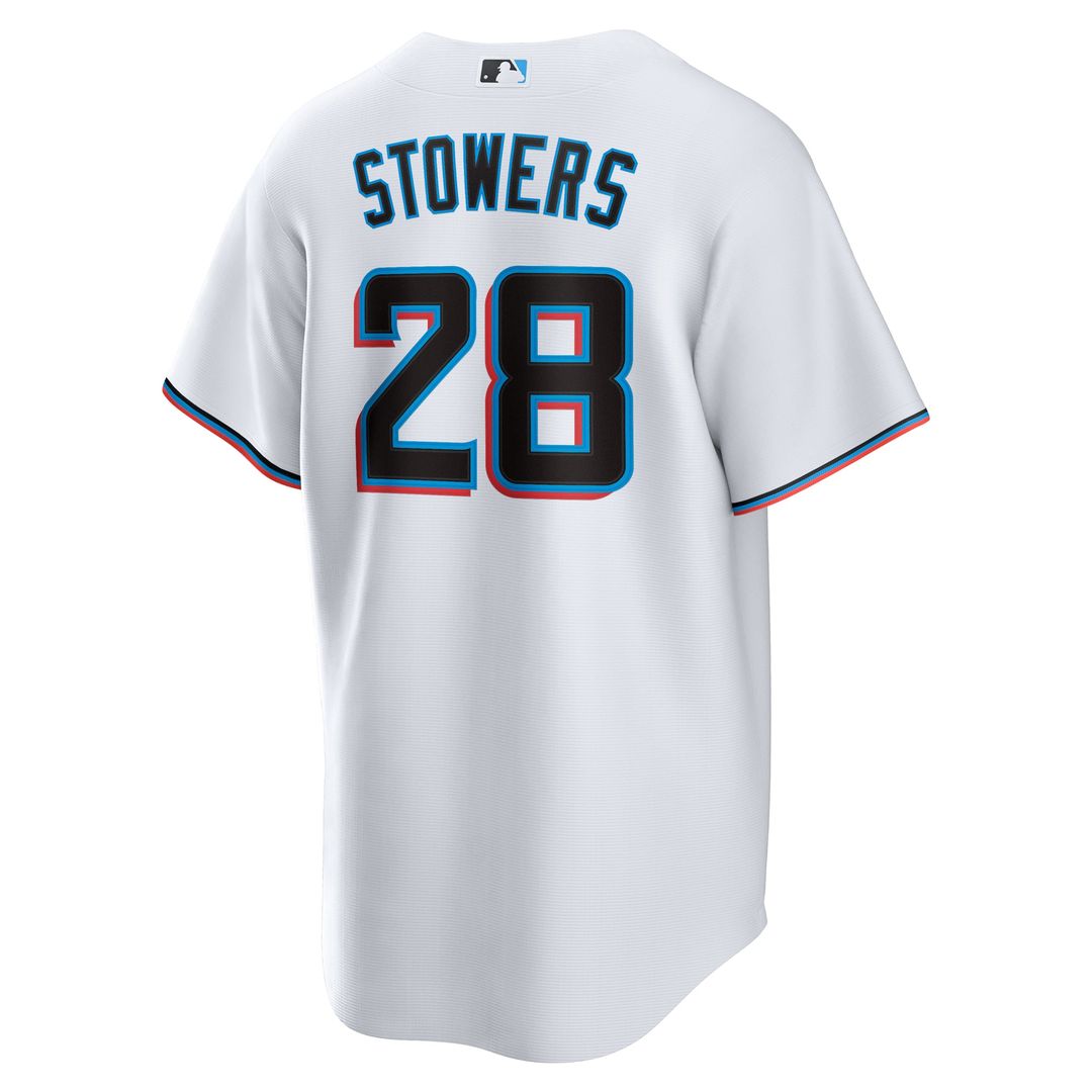 Miami Marlins Kyle Stowers White Home Replica Baseball Jersey | MLB Baseball Jersey