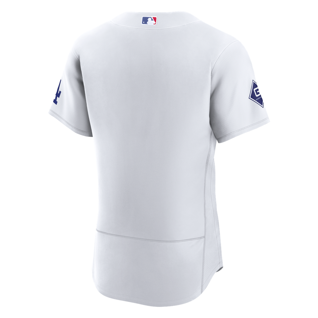 Los Angeles Dodgers White Home Sponsor Patch Authentic Baseball Jersey | MLB Baseball Jersey