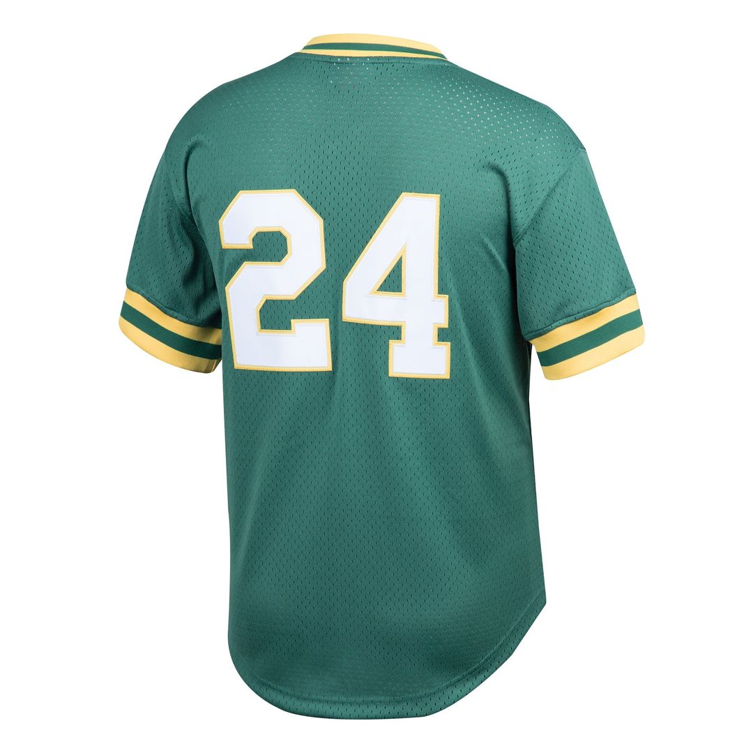 Athletics Rickey Henderson Green Cooperstown Collection Big & Tall Mesh Batting Practice Baseball Jersey | MLB Baseball Jersey