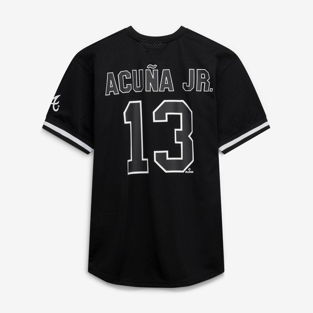 Atlanta Braves Ronald Acuña Jr. Black/White Big & Tall Heavyweight Mesh Baseball Jersey | MLB Baseball Jersey