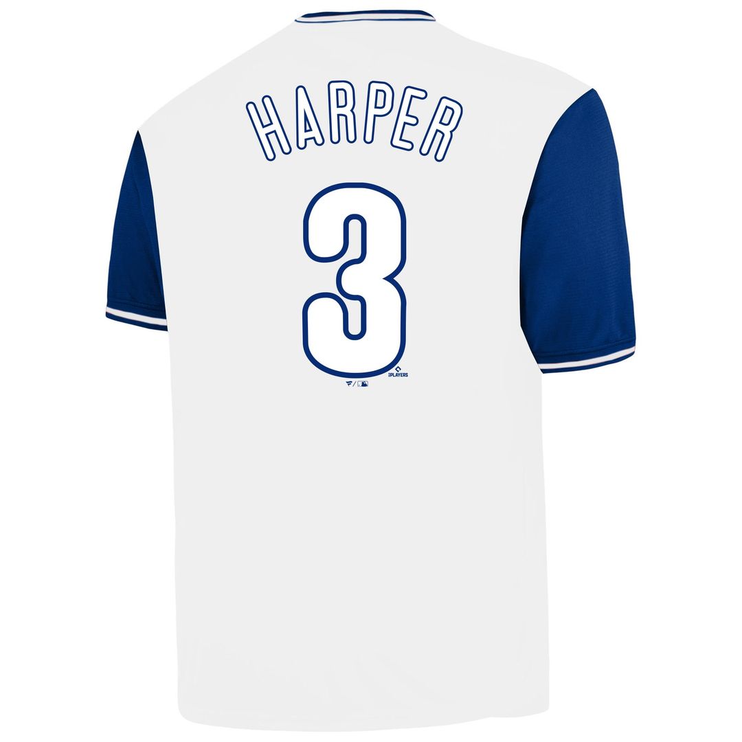 Philadelphia Phillies Bryce Harper Profile White Big & Tall Name & Number Baseball Jersey | MLB Baseball Jersey