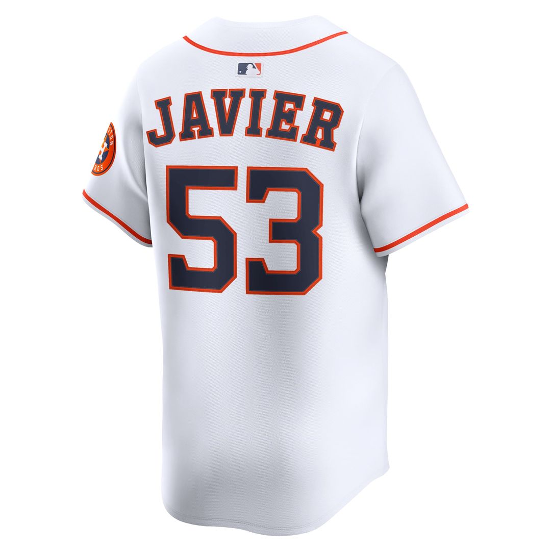 Houston Astros Cristian Javier White Home Limited Baseball Jersey | MLB Baseball Jersey