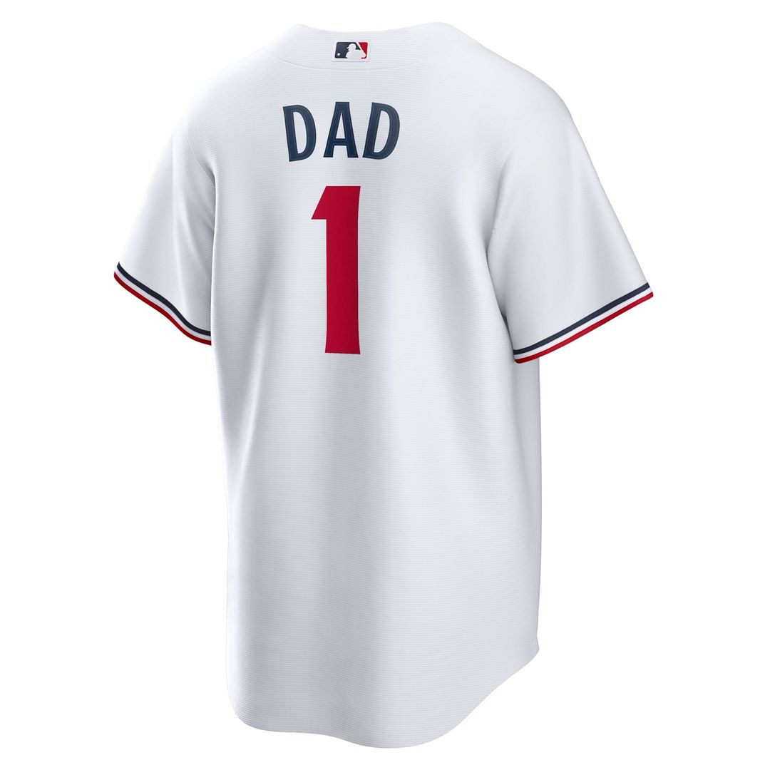 Minnesota Twins White #1 Dad Home Replica Baseball Jersey | MLB Baseball Jersey