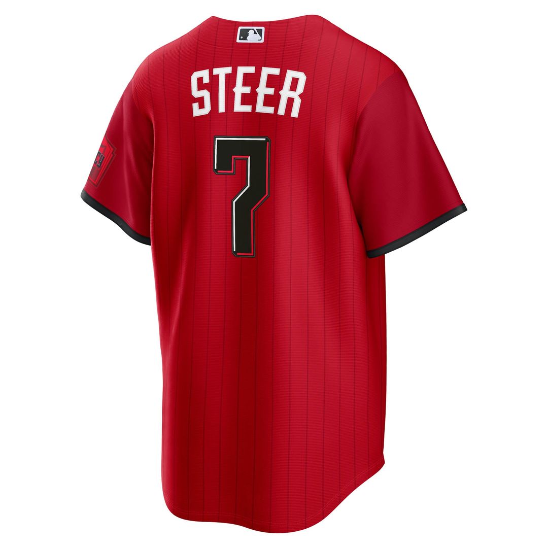 Cincinnati Reds Spencer Steer Red 2026 City Connect Stadium Baseball Jersey | MLB Baseball Jersey
