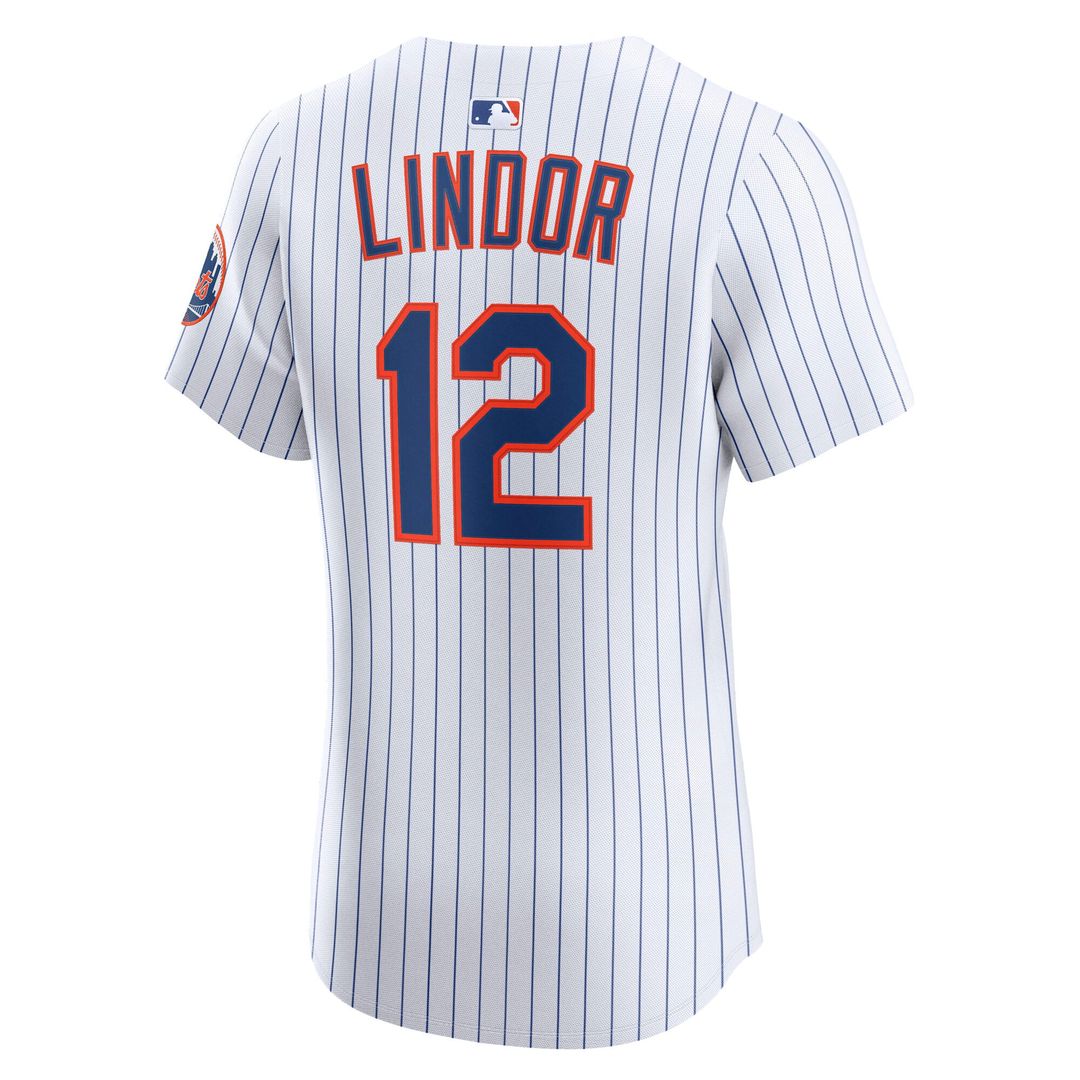 New York Mets Francisco Lindor White Home Elite Baseball Jersey | MLB Baseball Jersey
