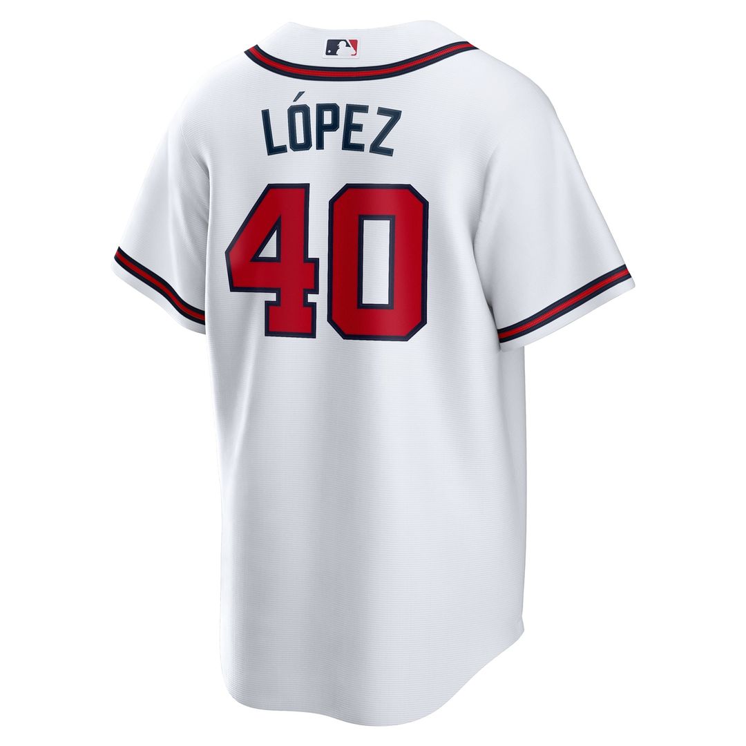 Atlanta Braves Reynaldo Lopez White Home Replica Baseball Jersey | MLB Baseball Jersey