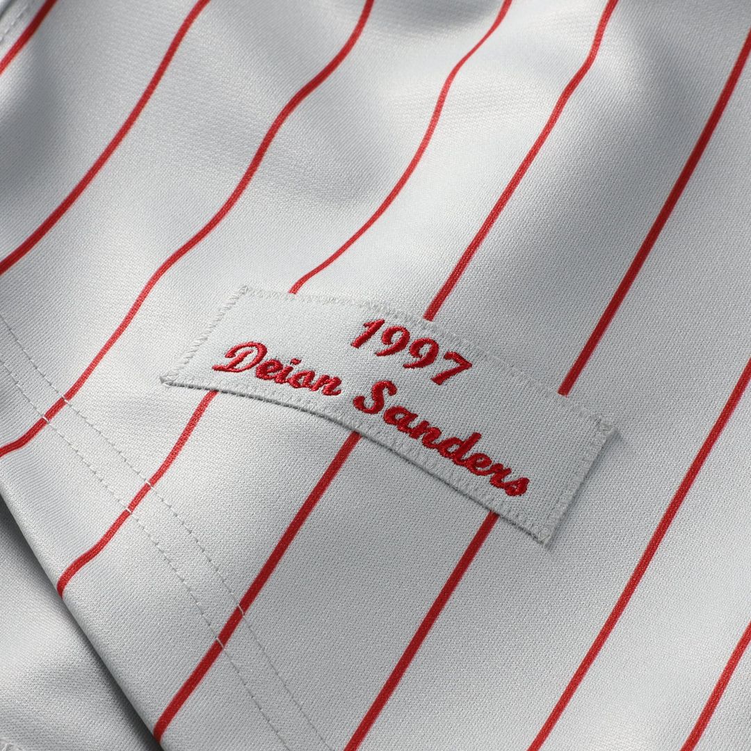Cincinnati Reds Deion Sanders Gray 1997 Authentic Baseball Jersey | MLB Baseball Jersey