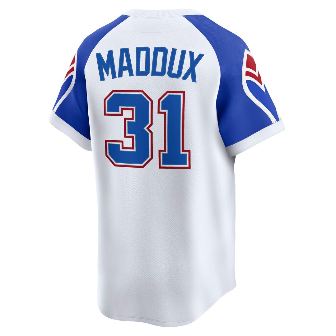 Atlanta Braves Greg Maddux White Throwback Cooperstown Collection Limited Baseball Jersey | MLB Baseball Jersey