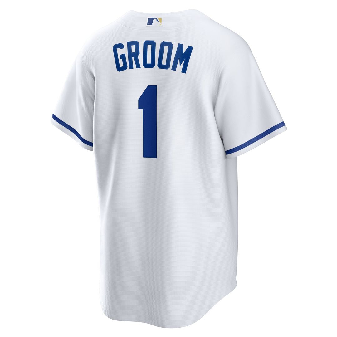 Kansas City Royals White #1 Groom Home Replica Baseball Jersey | MLB Baseball Jersey