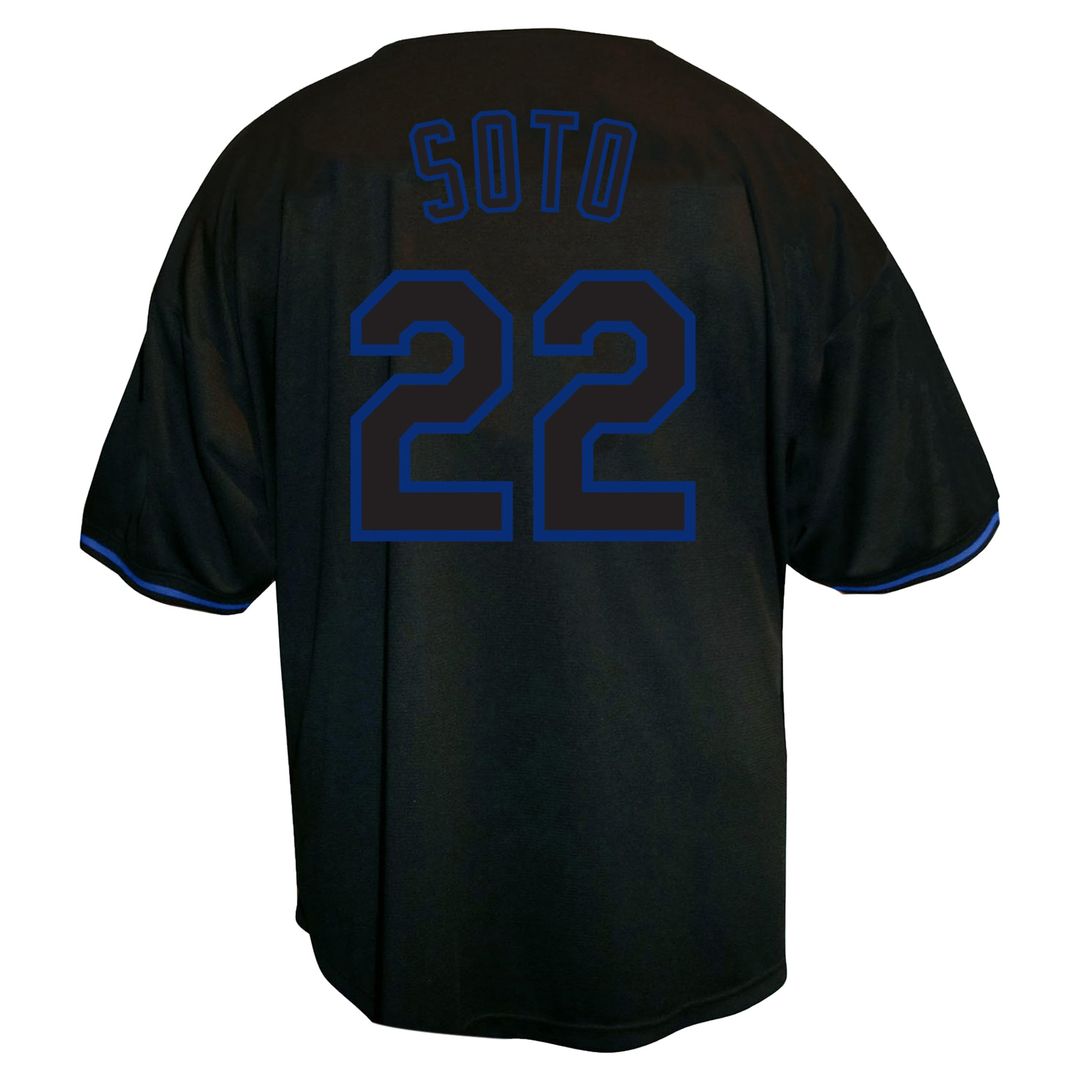 New York Mets Juan Soto Profile Black Big & Tall Pop Fashion Baseball Jersey | MLB Baseball Jersey