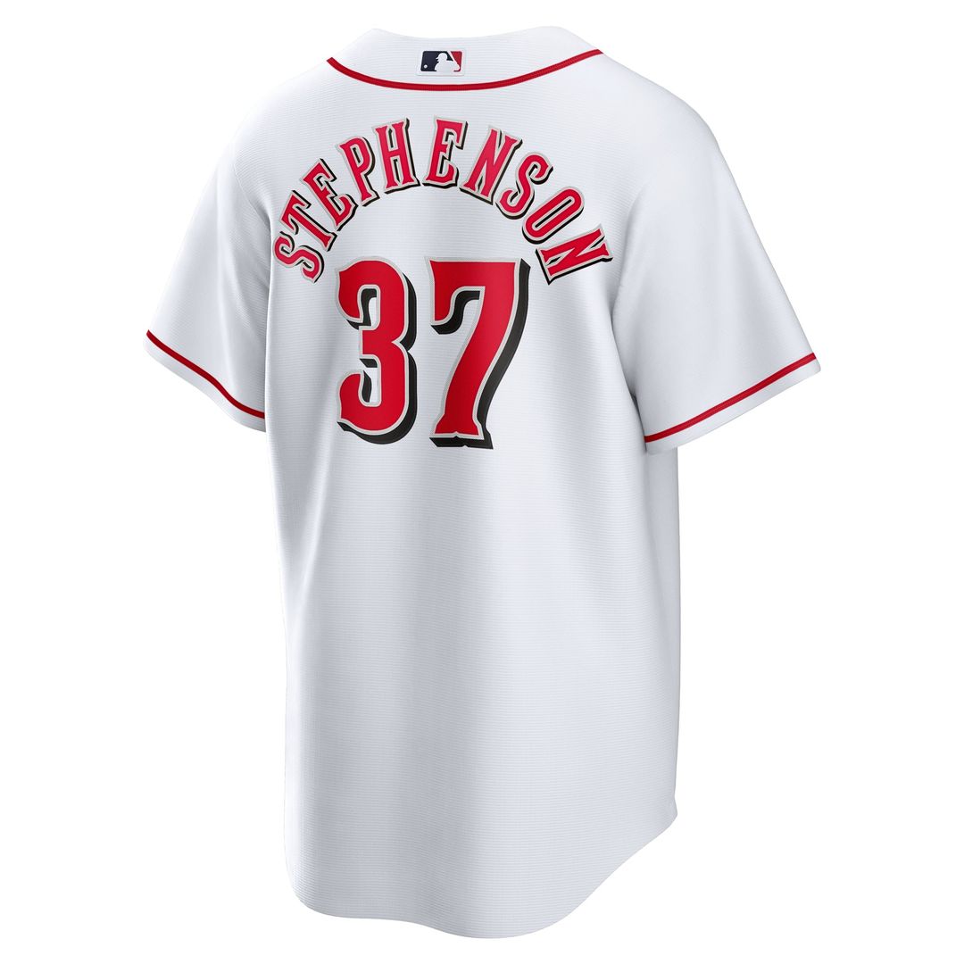 Cincinnati Reds Tyler Stephenson White Home Replica Baseball Jersey | MLB Baseball Jersey