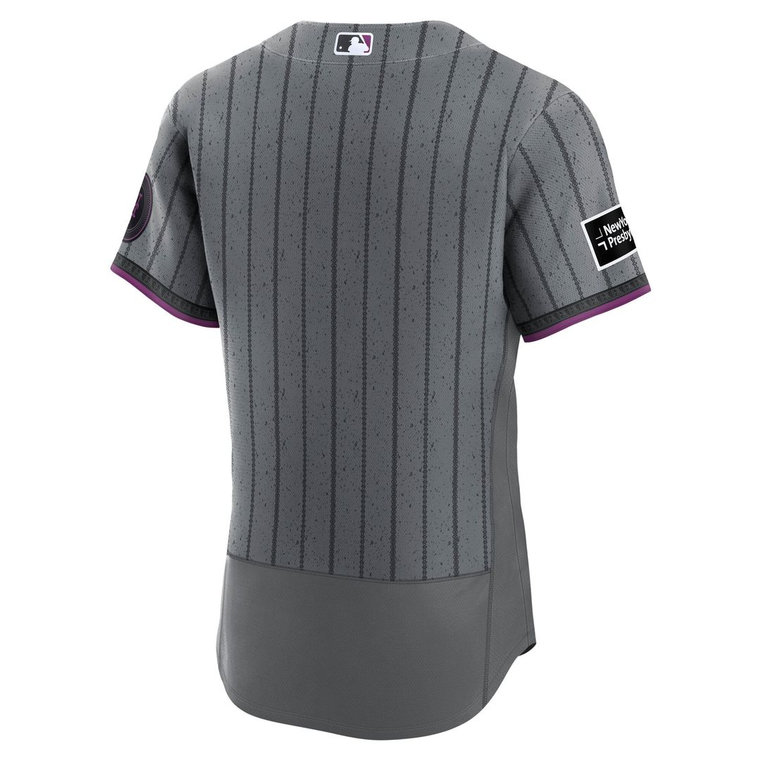 New York Mets Gray City Connect Authentic Sponsor Patch Baseball Jersey | MLB Baseball Jersey