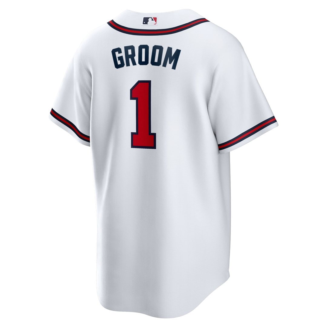 Atlanta Braves White #1 Groom Home Replica Baseball Jersey | MLB Baseball Jersey