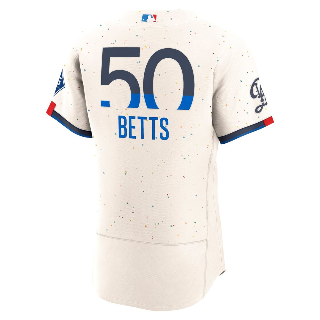 Los Angeles Dodgers Mookie Betts Cream City Connect Authentic Sponsor Patch Baseball Jersey | MLB Baseball Jersey