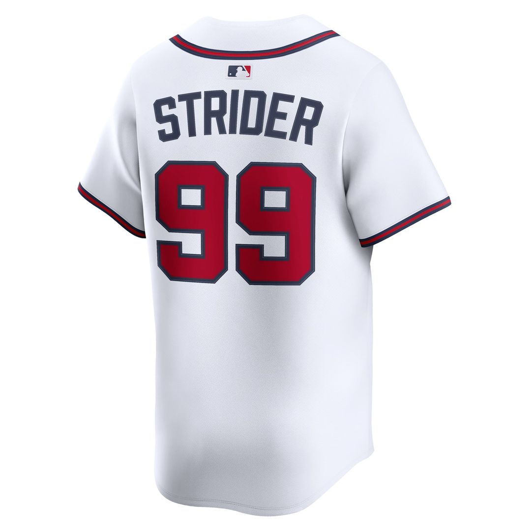 Atlanta Braves Spencer Strider White Home Limited Baseball Jersey | MLB Baseball Jersey
