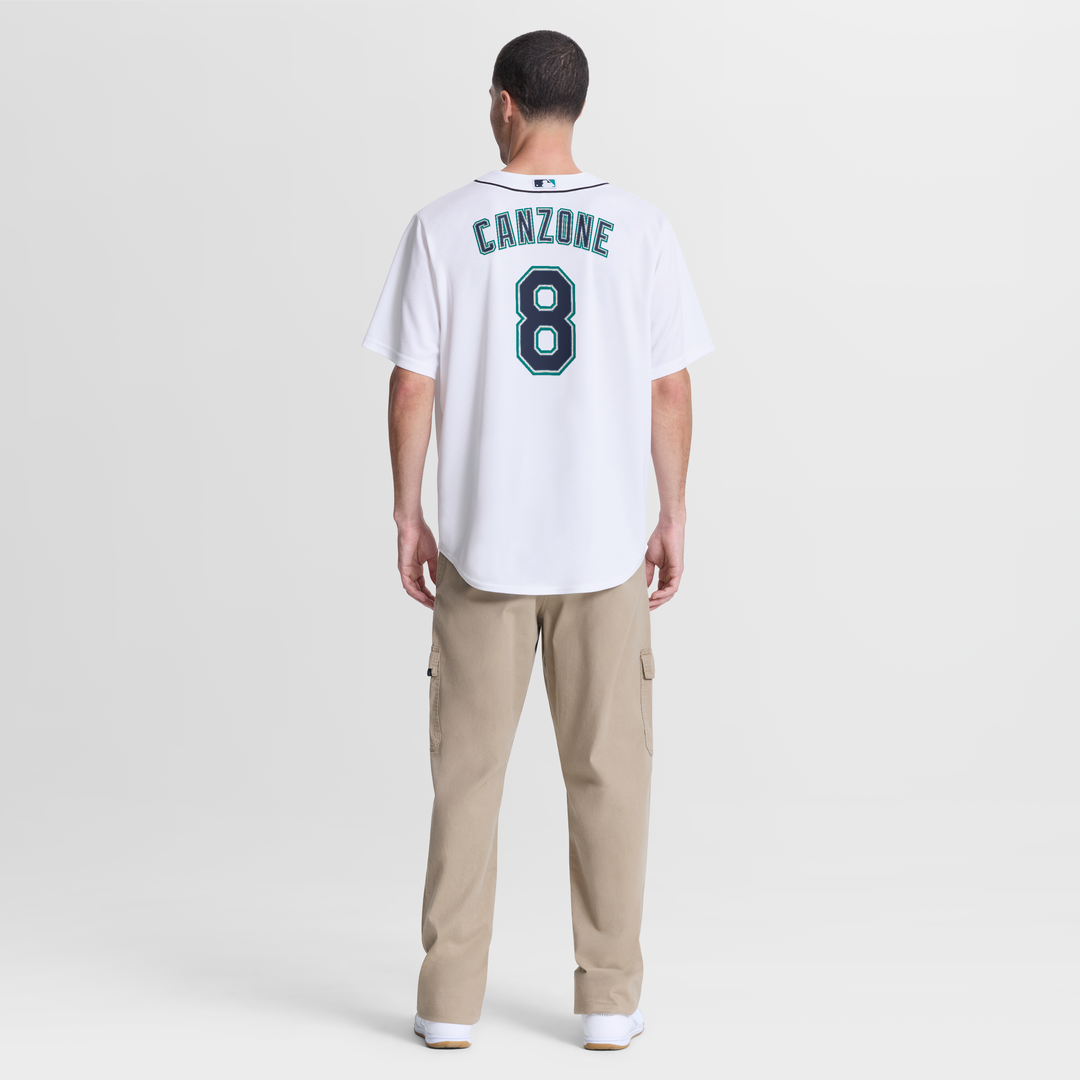 Seattle Mariners Dominic Canzone White Home Replica Baseball Jersey | MLB Baseball Jersey