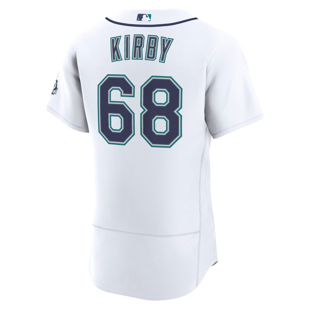 Seattle Mariners George Kirby White Home 50th Season Authentic Baseball Jersey | MLB Baseball Jersey